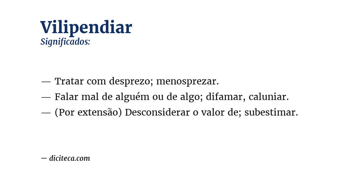 Significado de vilipendiar