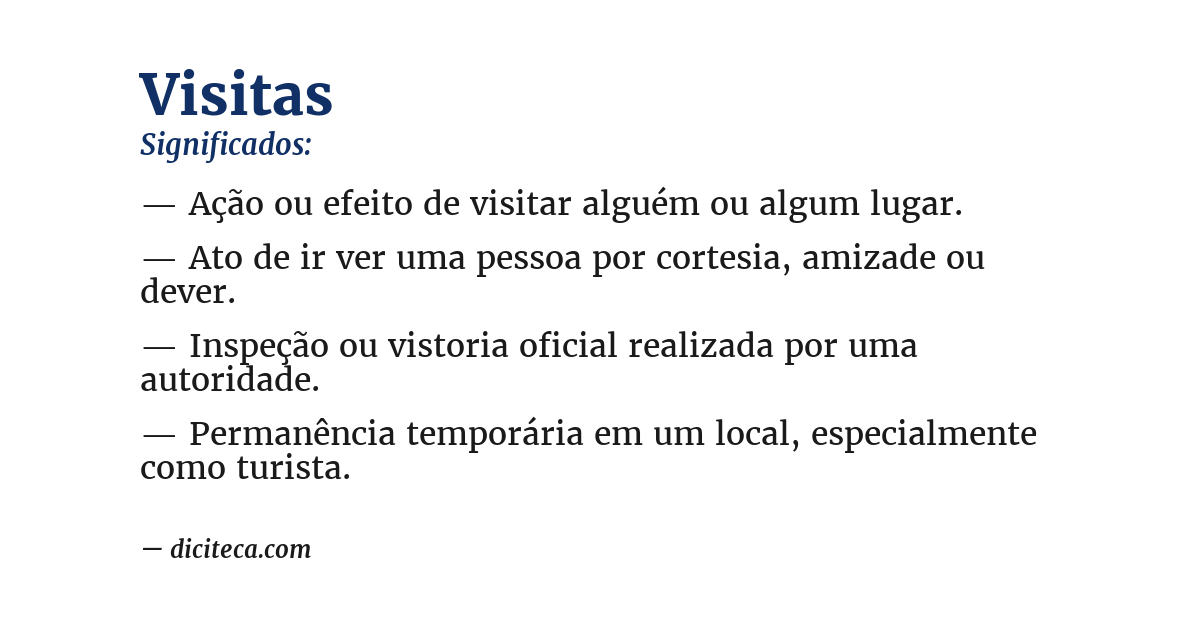 Significado de visitas