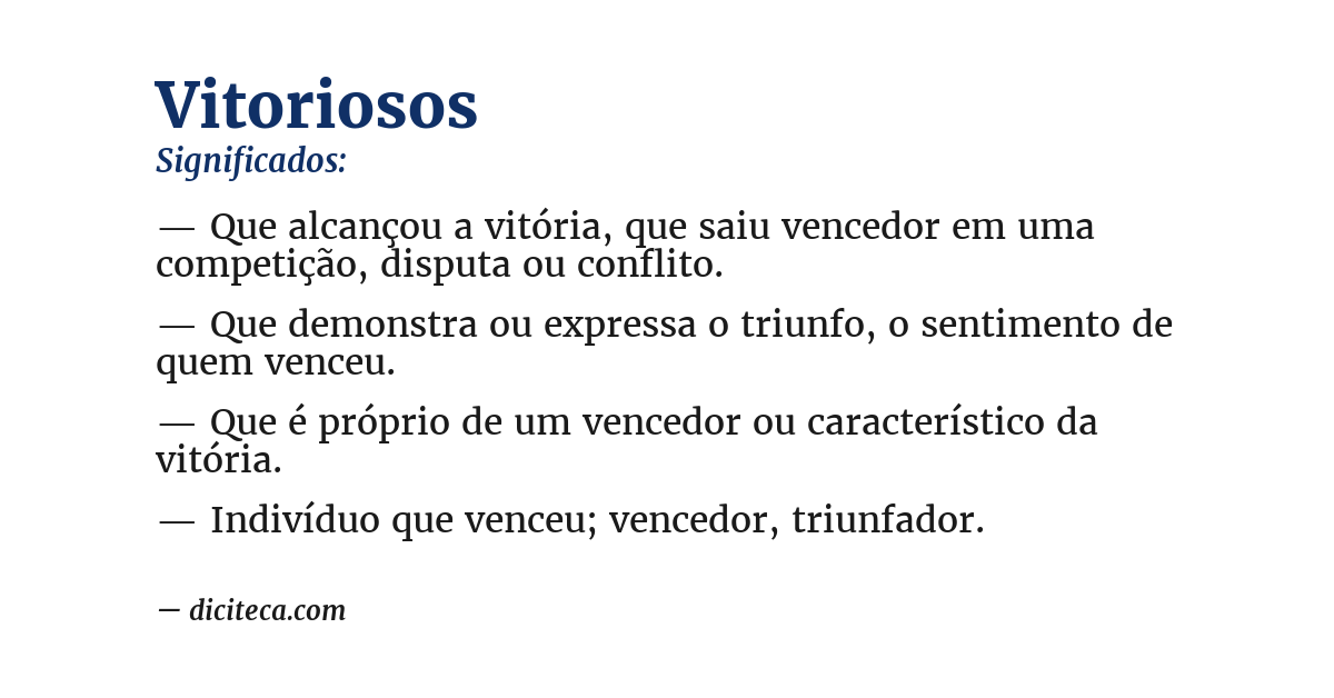 Significado de vitoriosos