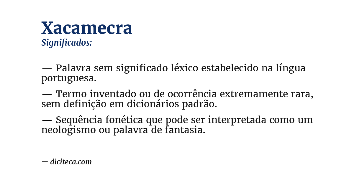 Significado de xacamecra