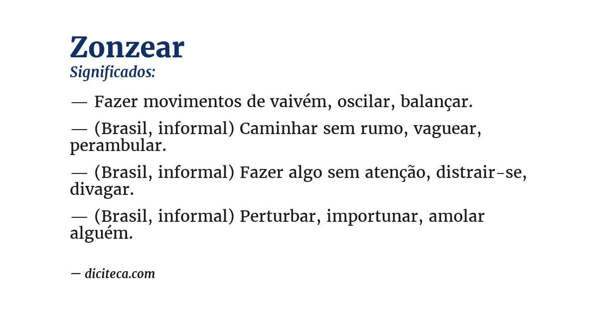 Significado de zonzear