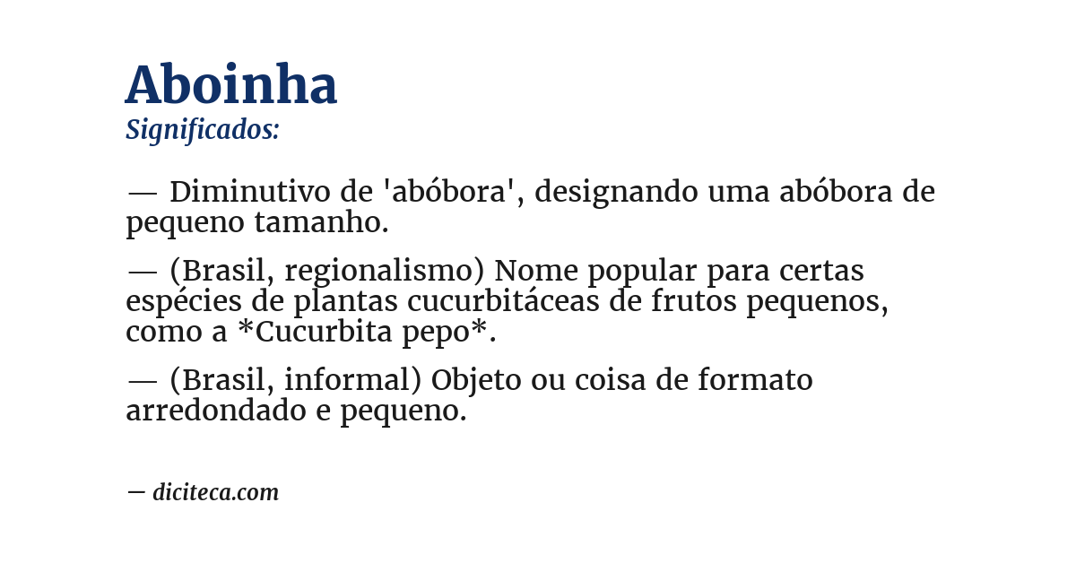 Significado de aboinha