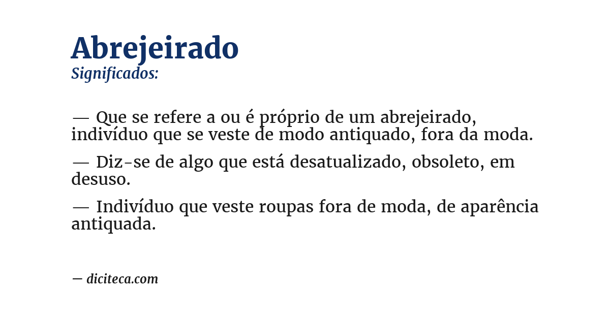 Significado de abrejeirado