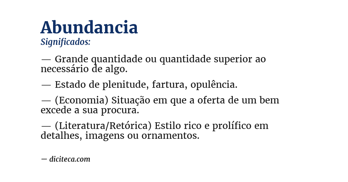 Significado de abundancia