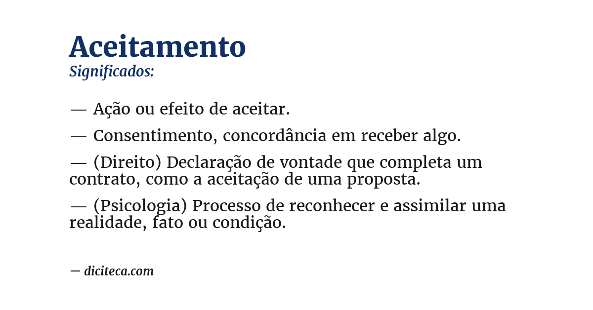 Significado de aceitamento