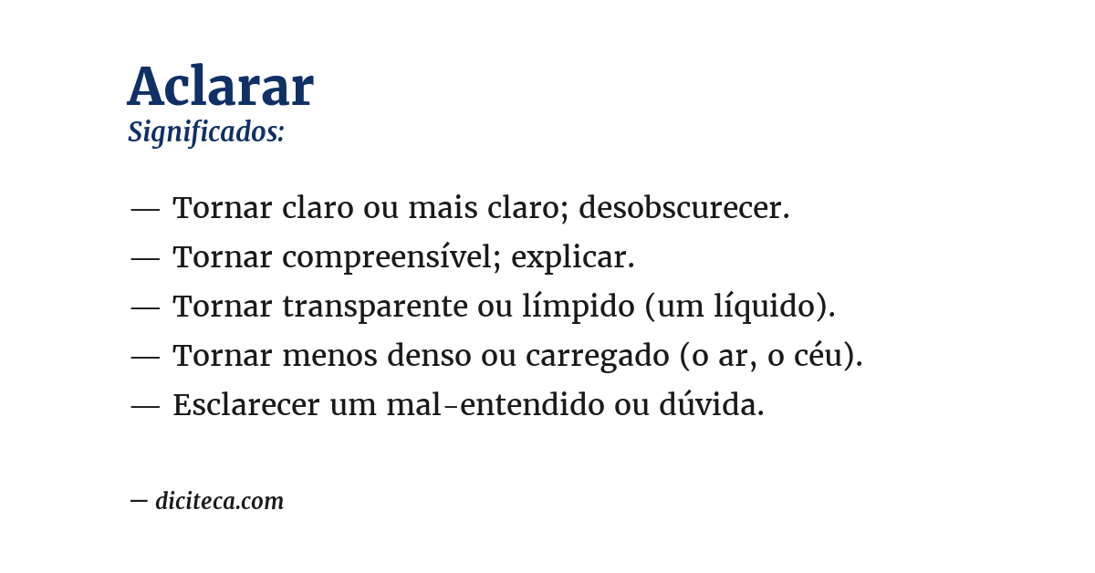 Significado de aclarar