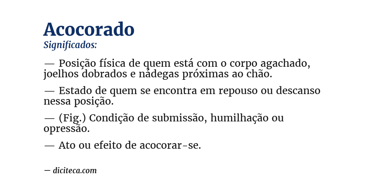 Significado de acocorado