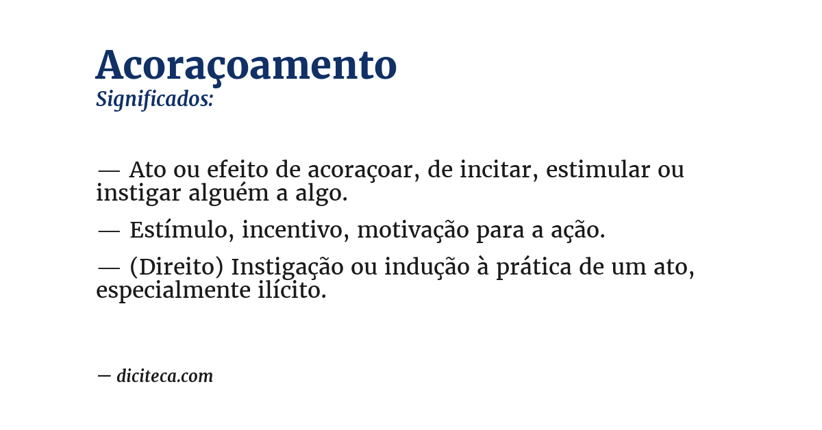 Significado de acoraçoamento