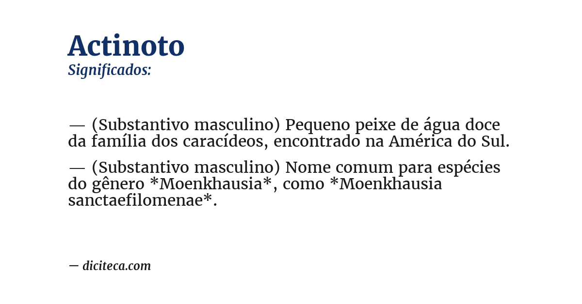 Significado de actinoto