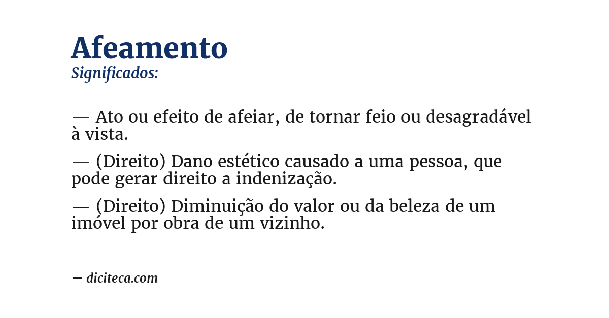 Significado de afeamento