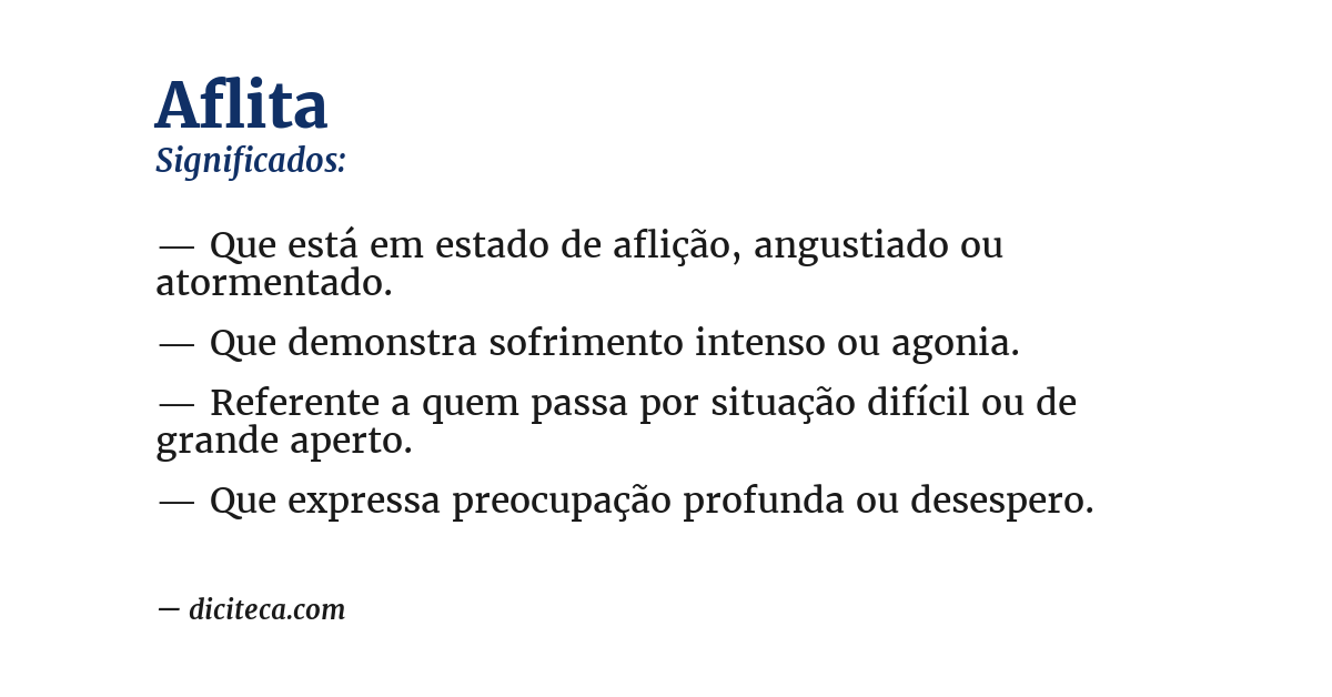 Significado de aflita