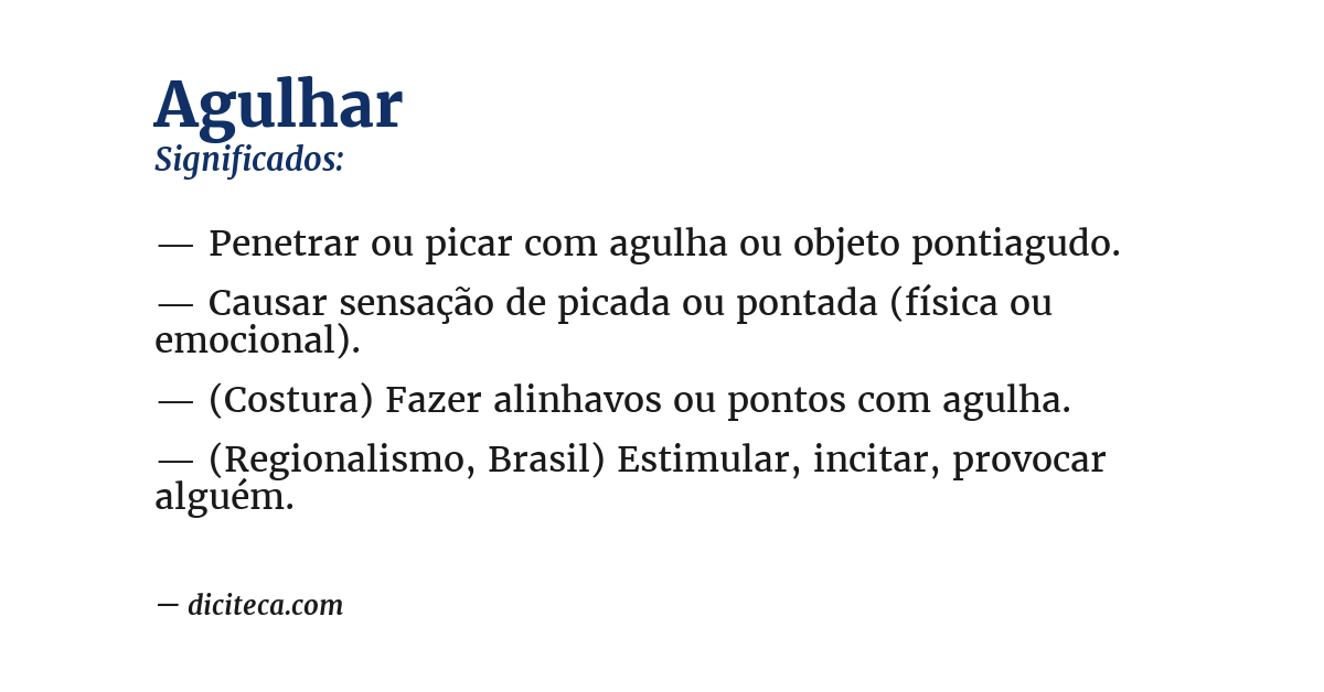 Significado de agulhar