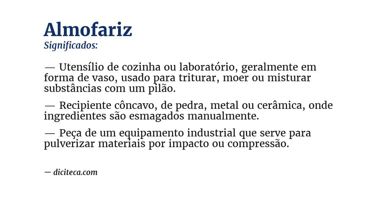 Significado de almofariz