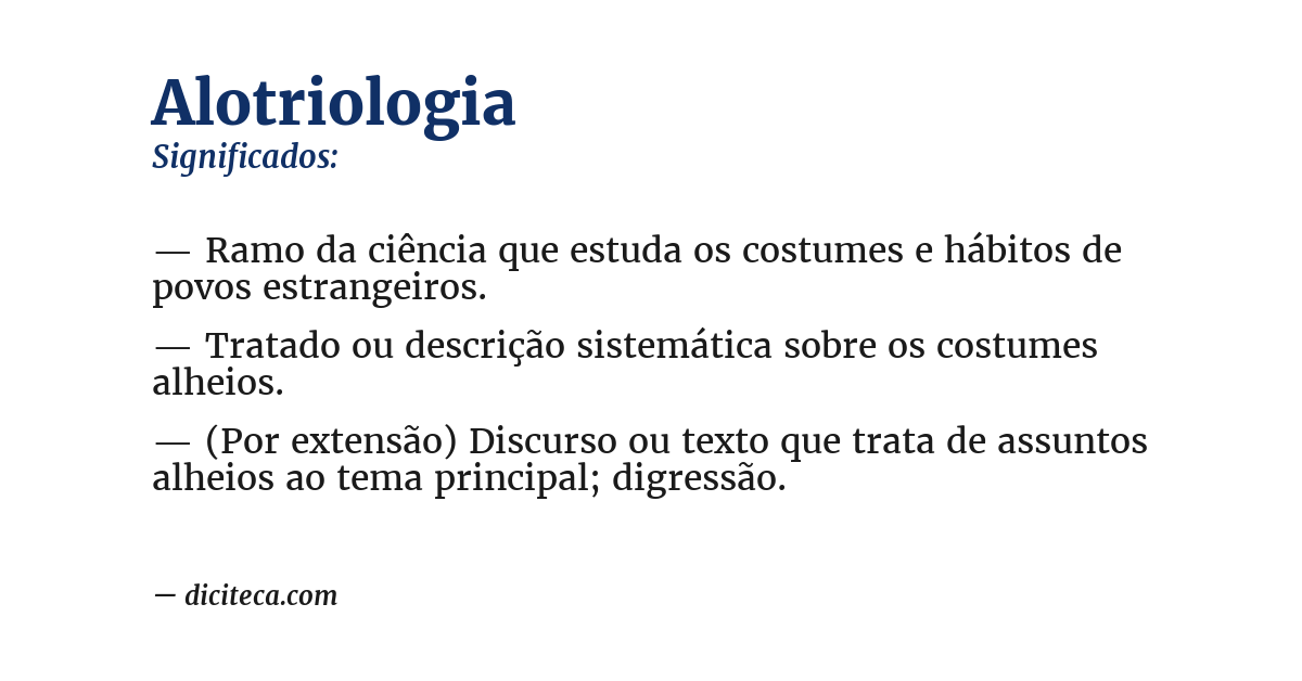 Significado de alotriologia