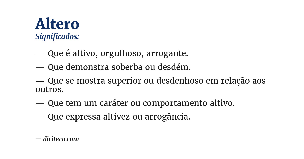 Significado de altero