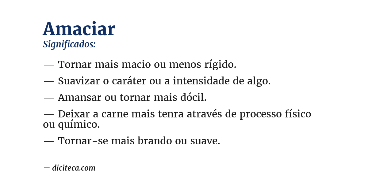 Significado de amaciar