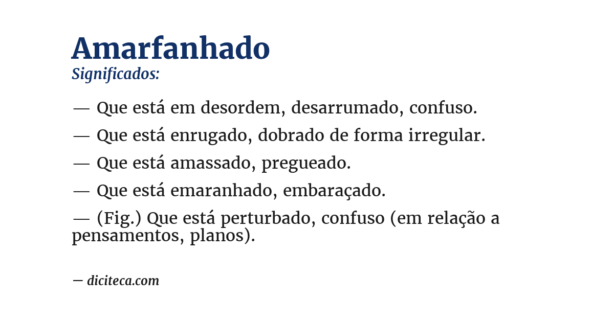 Significado de amarfanhado