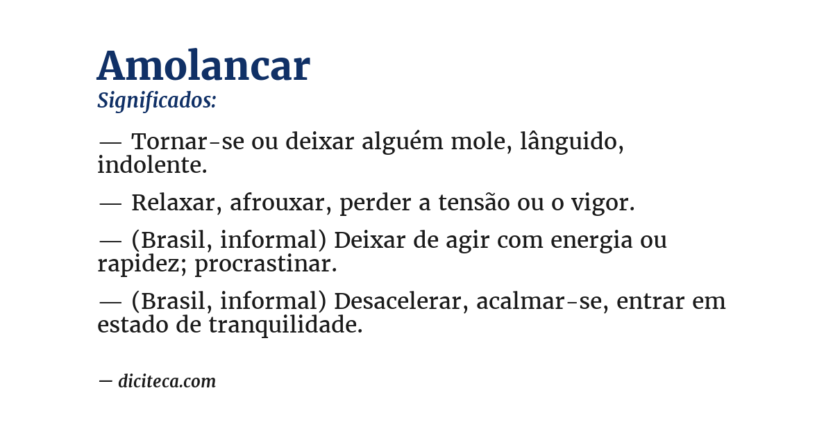 Significado de amolancar