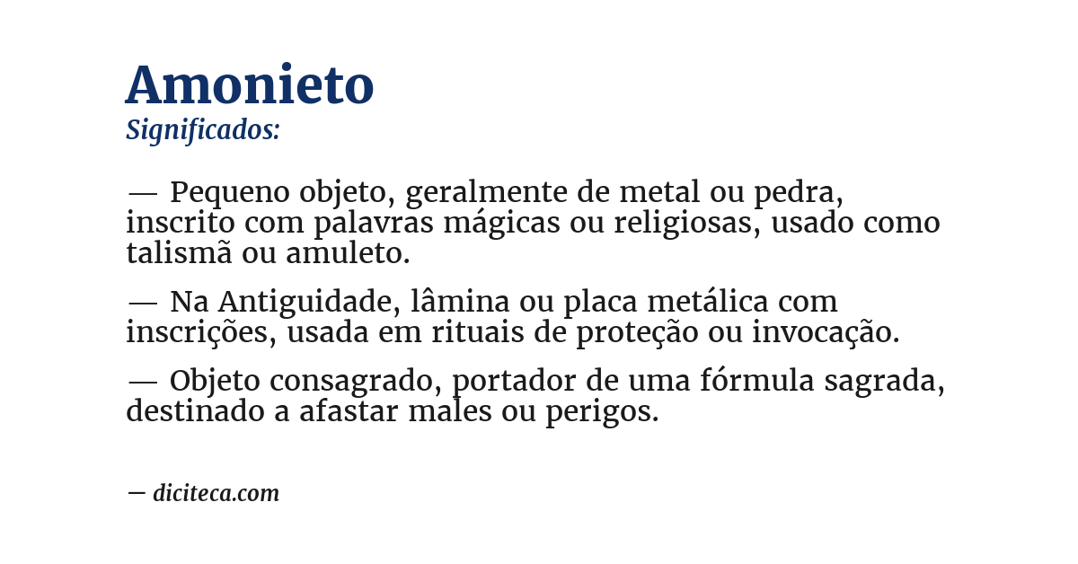 Significado de amonieto