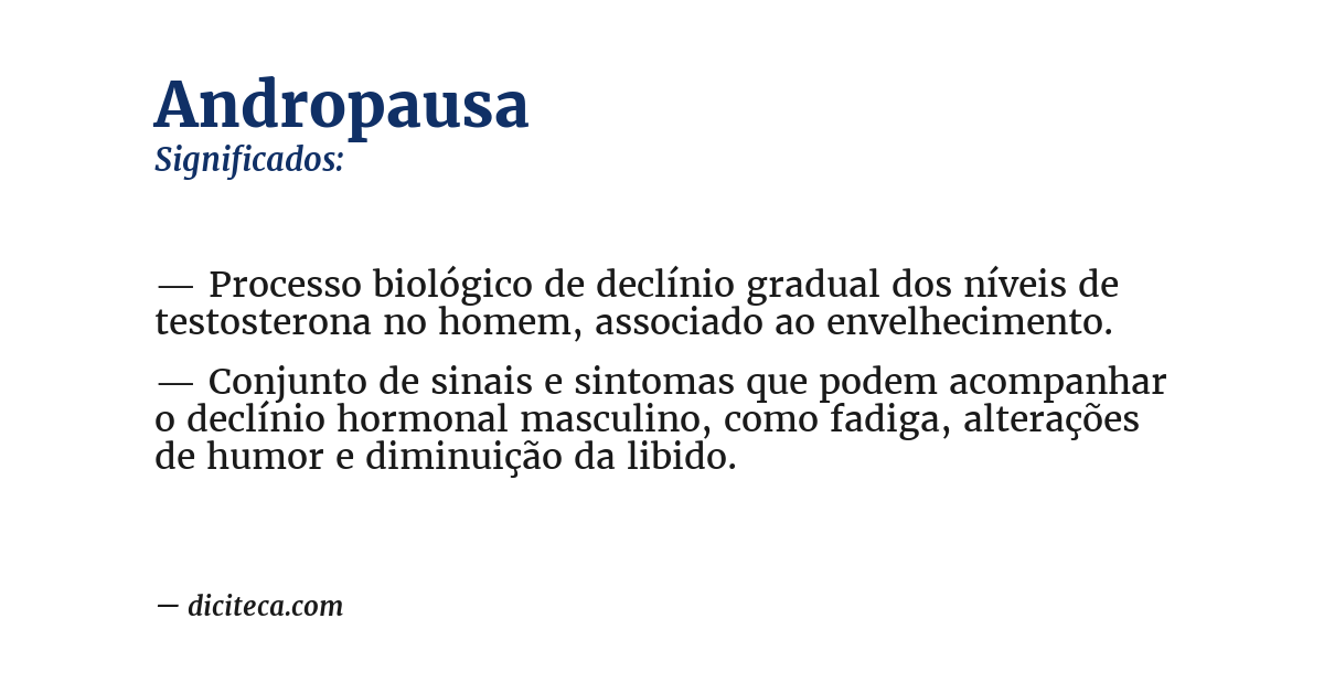 Significado de andropausa