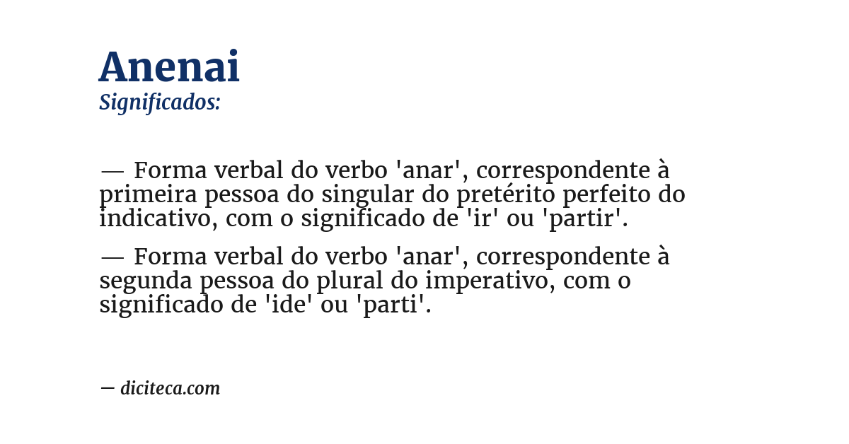Significado de anenai