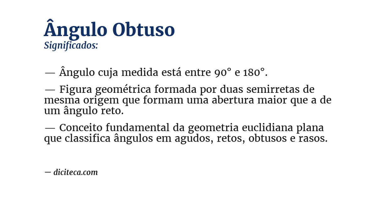 Significado de ângulo obtuso
