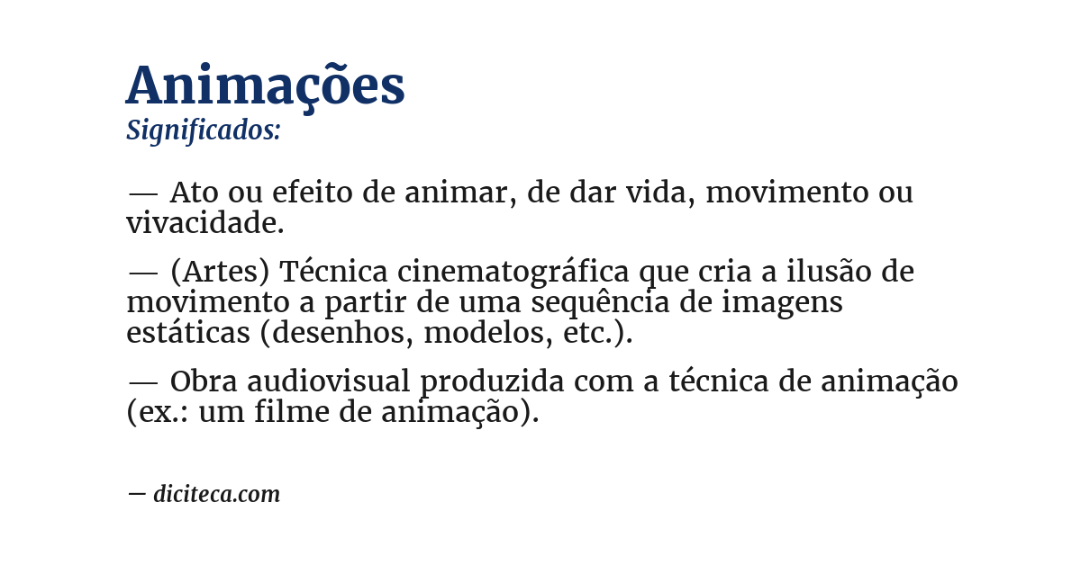 Significado de animações