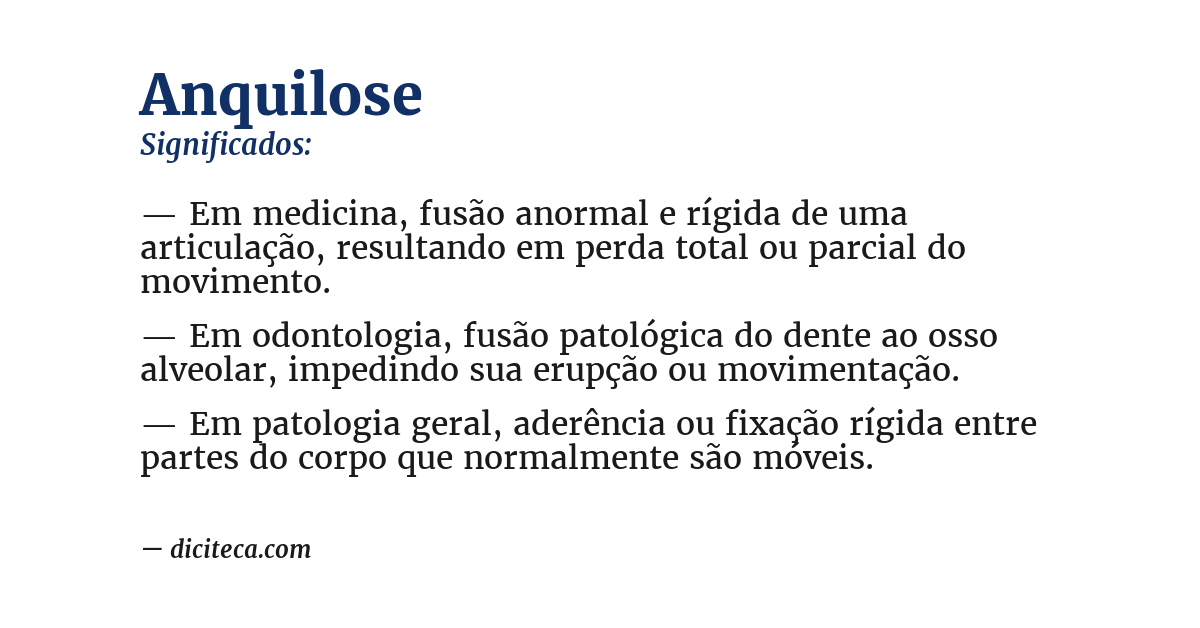 Significado de anquilose