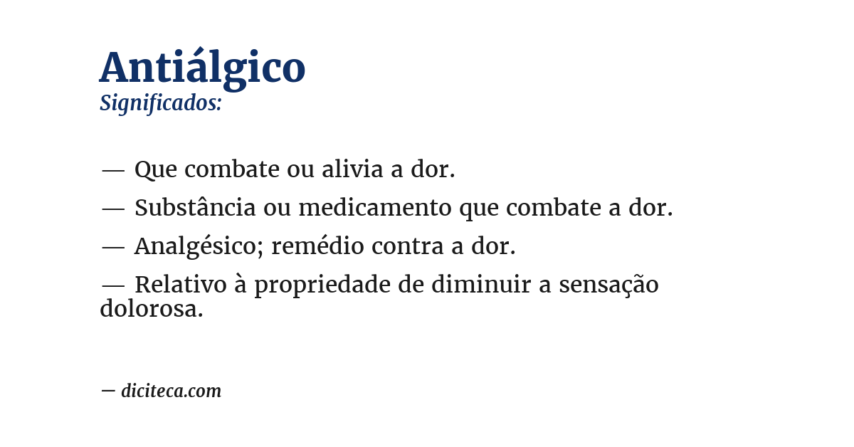 Significado de antiálgico