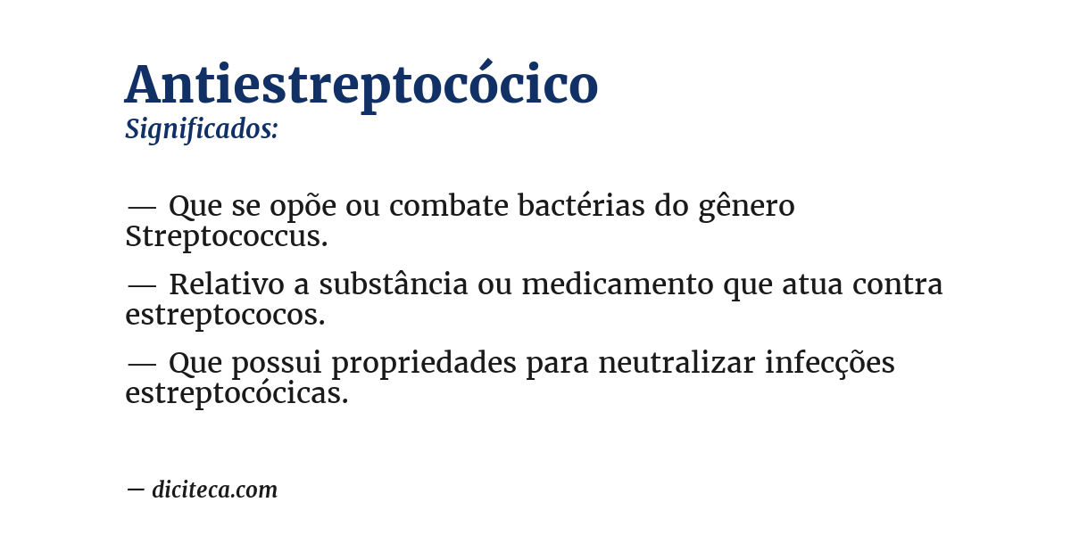 Significado de antiestreptocócico