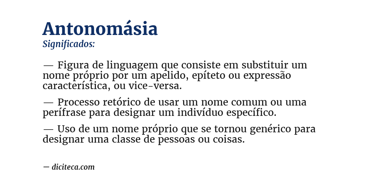 Significado de antonomásia