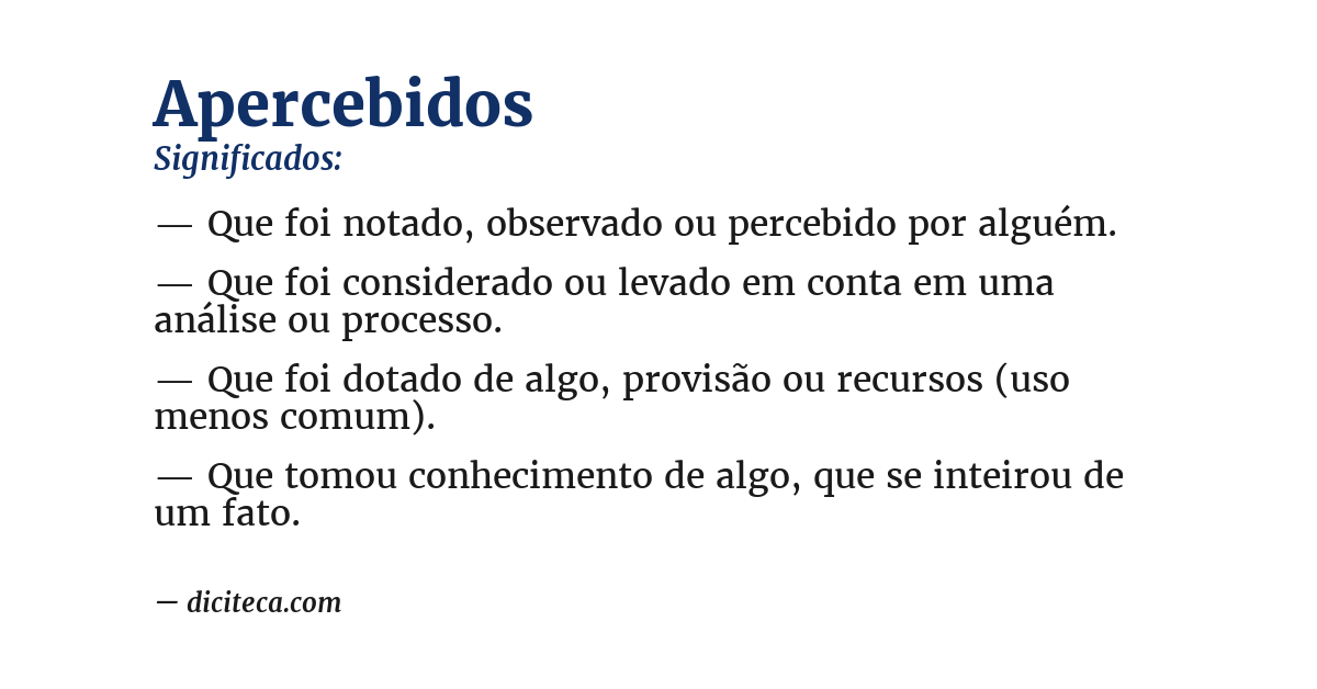 Significado de apercebidos