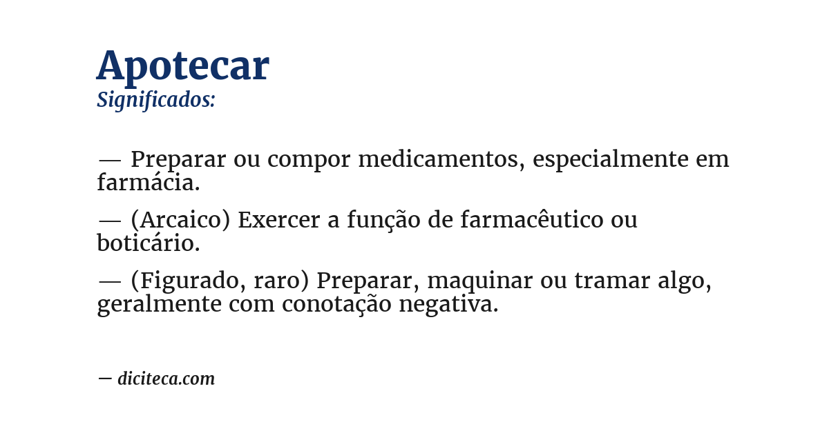 Significado de apotecar