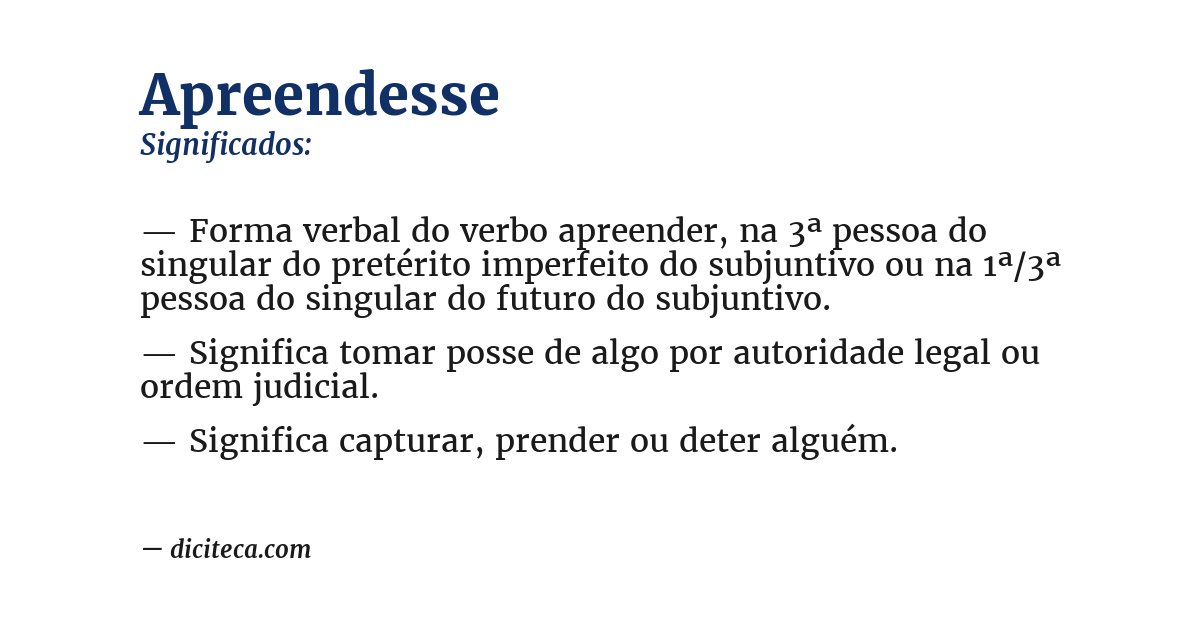 Significado de apreendesse