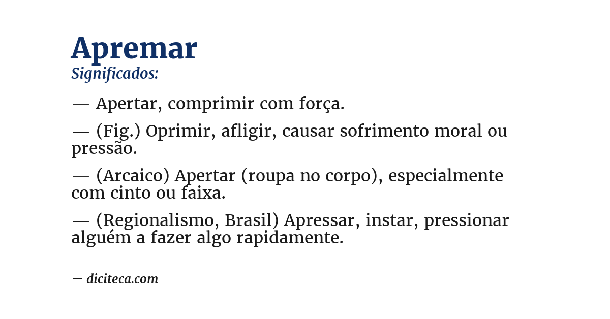 Significado de apremar