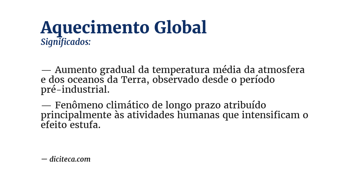 Significado de aquecimento global