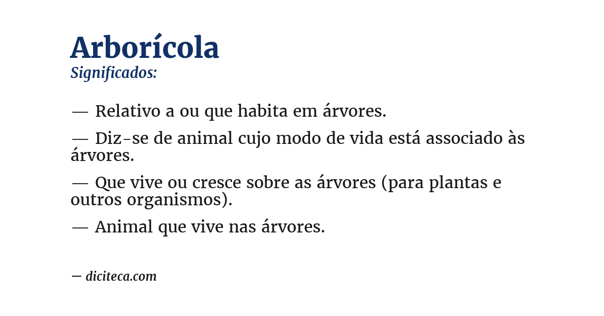 Significado de arborícola