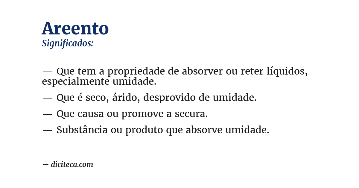Significado de areento