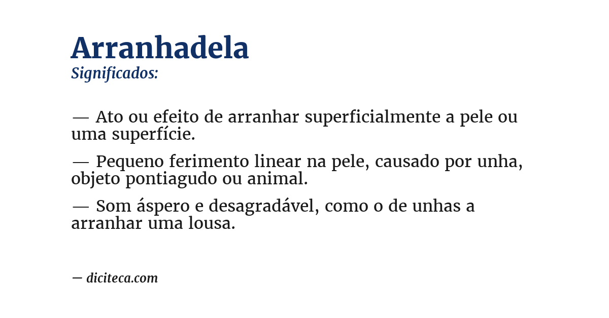 Significado de arranhadela