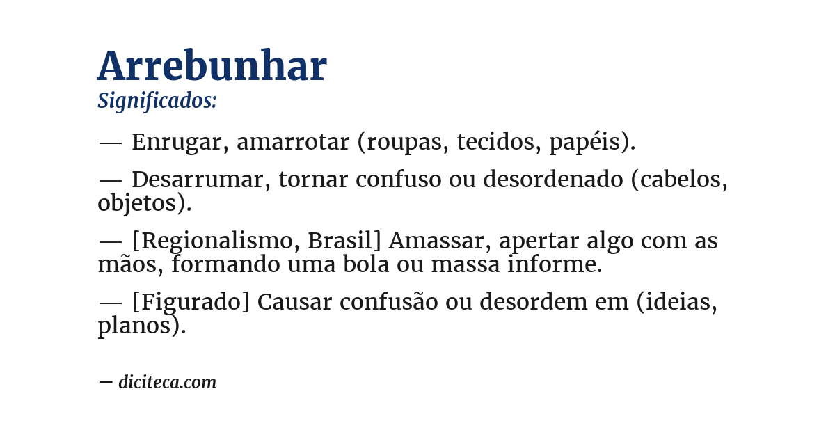 Significado de arrebunhar