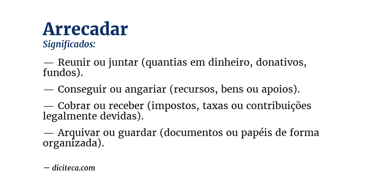 Significado de arrecadar