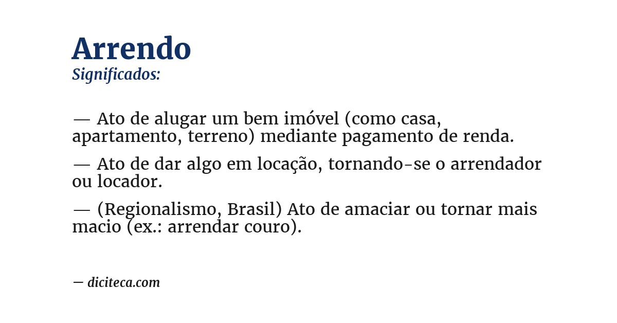 Significado de arrendo