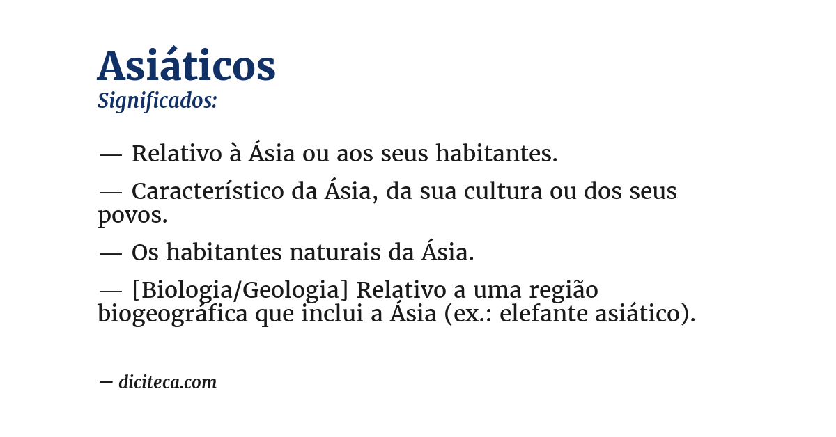 Significado de asiáticos