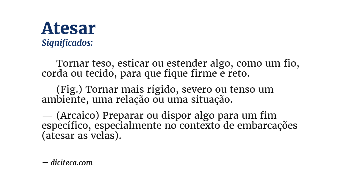 Significado de atesar