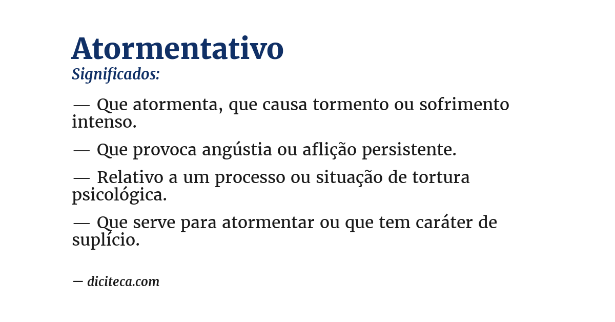 Significado de atormentativo
