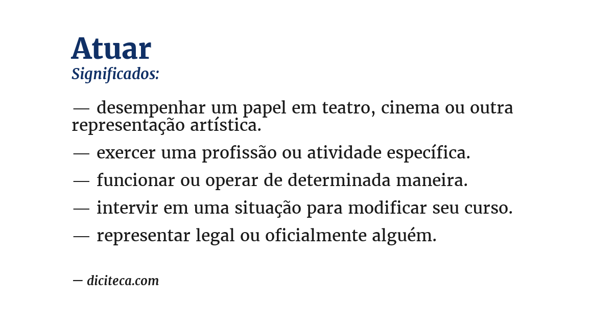 Significado de atuar