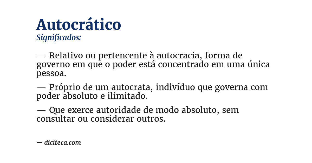 Significado de autocrático