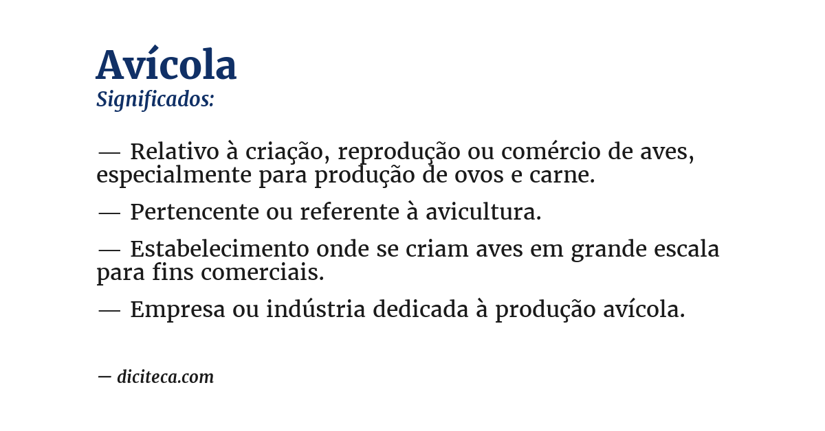 Significado de avícola