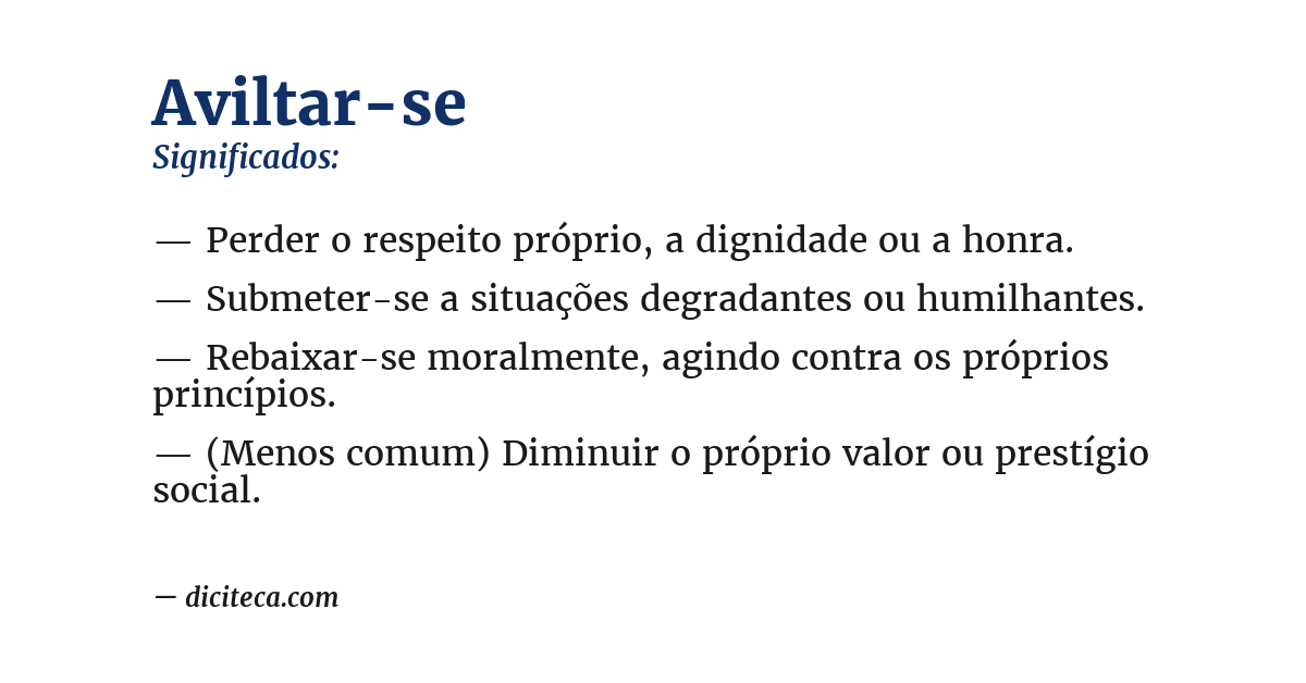 Significado de aviltar-se