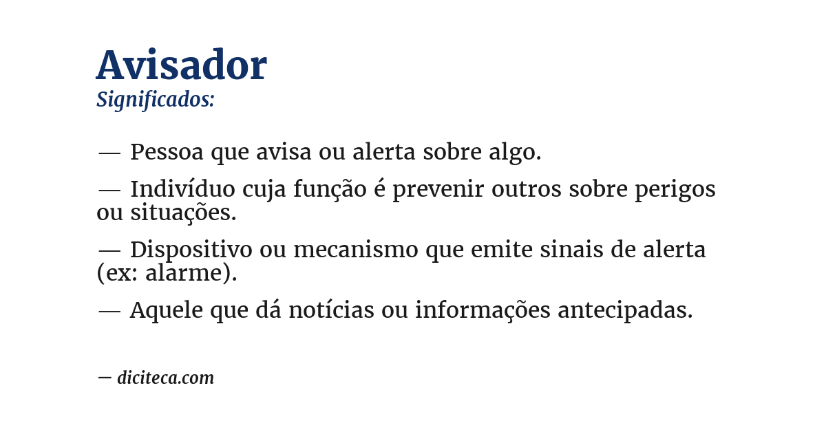 Significado de avisador